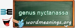 WordMeaning blackboard for genus nyctanassa
